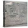 Egyptian Relief Depicting Akhenaten and Nefertiti with their Children-null-Stretched Canvas