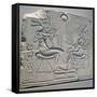 Egyptian Relief Depicting Akhenaten and Nefertiti with their Children-null-Framed Stretched Canvas