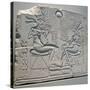 Egyptian Relief Depicting Akhenaten and Nefertiti with their Children-null-Stretched Canvas