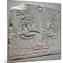 Egyptian Relief Depicting Akhenaten and Nefertiti with their Children-null-Mounted Photographic Print