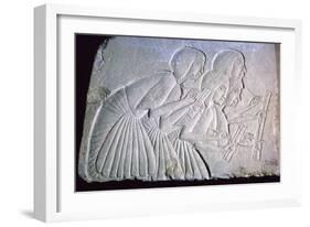 Egyptian relief of scribes. Artist: Unknown-Unknown-Framed Giclee Print