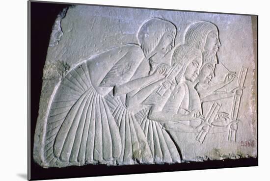 Egyptian relief of scribes. Artist: Unknown-Unknown-Mounted Giclee Print