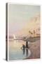 Egyptian River Scene-R Talbot Kelly-Stretched Canvas