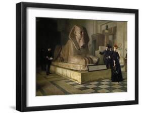 Egyptian Room of Louvre and Great Sphinx, by Guillaume Larue (1851-1935)-null-Framed Giclee Print