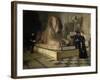 Egyptian Room of Louvre and Great Sphinx, by Guillaume Larue (1851-1935)-null-Framed Giclee Print