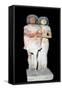 Egyptian sculpture of a man and his wife. Artist: Unknown-Unknown-Framed Stretched Canvas