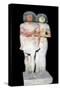 Egyptian sculpture of a man and his wife. Artist: Unknown-Unknown-Stretched Canvas