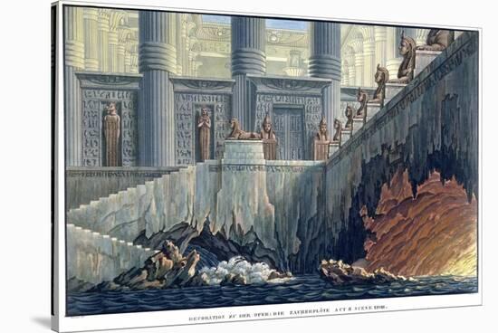 Egyptian Set Design for Act II, Scene XXviii of the Opera "The Magic Flute"-Karl Friedrich Schinkel-Stretched Canvas