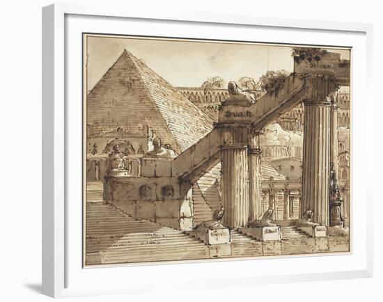 Egyptian Stage Design, 1800-10-Pietro Gonzaga-Framed Giclee Print