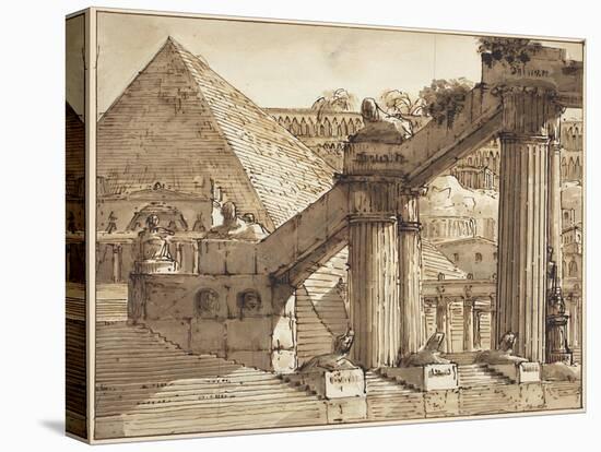 Egyptian Stage Design, 1800-10-Pietro Gonzaga-Stretched Canvas