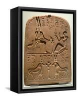 Egyptian Stela with Amun in Various Forms-null-Framed Stretched Canvas