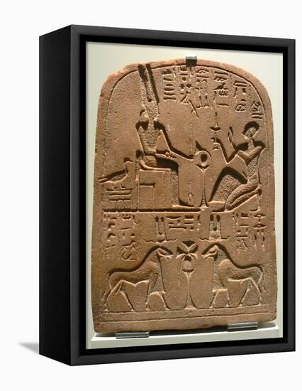 Egyptian Stela with Amun in Various Forms-null-Framed Stretched Canvas