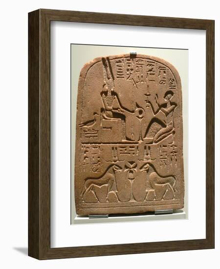 Egyptian Stela with Amun in Various Forms-null-Framed Photographic Print