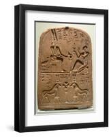 Egyptian Stela with Amun in Various Forms-null-Framed Photographic Print