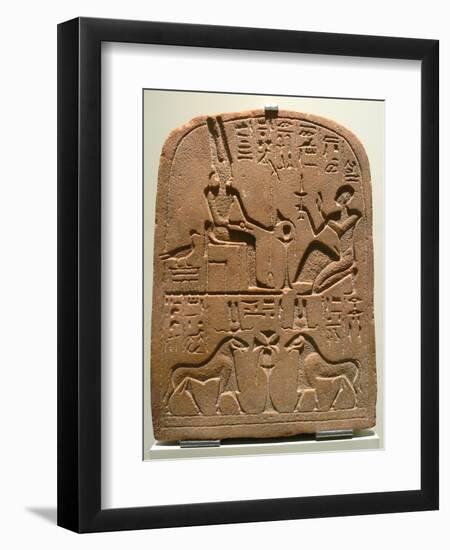 Egyptian Stela with Amun in Various Forms-null-Framed Photographic Print