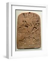 Egyptian Stela with Amun in Various Forms-null-Framed Photographic Print