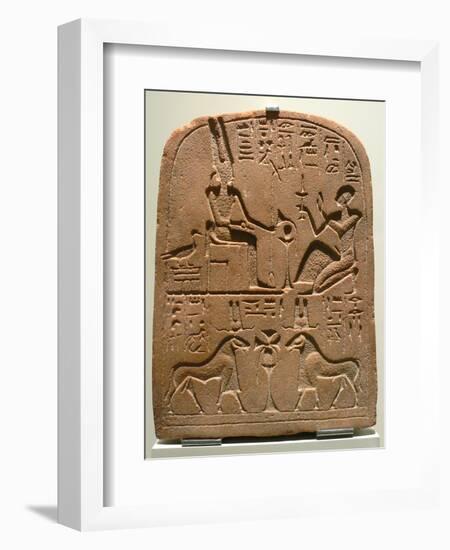 Egyptian Stela with Amun in Various Forms-null-Framed Photographic Print