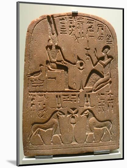 Egyptian Stela with Amun in Various Forms-null-Mounted Photographic Print