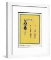 Egyptian-Style Jewellery by Cartier, a Brooch and Earrings-null-Framed Art Print