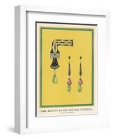 Egyptian-Style Jewellery by Cartier, a Brooch and Earrings-null-Framed Art Print