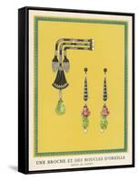 Egyptian-Style Jewellery by Cartier, a Brooch and Earrings-null-Framed Stretched Canvas