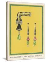 Egyptian-Style Jewellery by Cartier, a Brooch and Earrings-null-Stretched Canvas