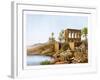 Egyptian Temple by the River Nile, Egypt, C1870-W Dickens-Framed Giclee Print