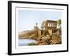 Egyptian Temple by the River Nile, Egypt, C1870-W Dickens-Framed Giclee Print