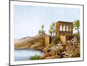 Egyptian Temple by the River Nile, Egypt, C1870-W Dickens-Mounted Giclee Print