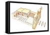 Egyptian Temple-Fernando Aznar Cenamor-Framed Stretched Canvas