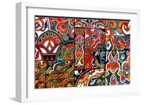 Egyptian tent designs-Linda Arthurs-Framed Giclee Print