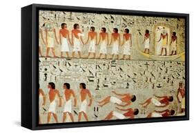Egyptian Tomb, Procession of the Crown, Thebes, Egypt-null-Framed Stretched Canvas