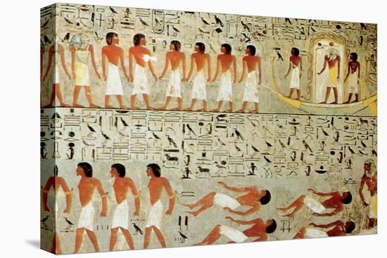 Egyptian Tomb, Procession of the Crown, Thebes, Egypt-null-Stretched Canvas