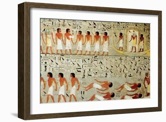 Egyptian Tomb, Procession of the Crown, Thebes, Egypt-null-Framed Giclee Print