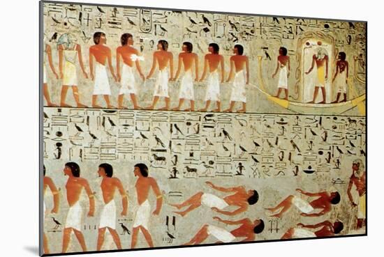 Egyptian Tomb, Procession of the Crown, Thebes, Egypt-null-Mounted Giclee Print