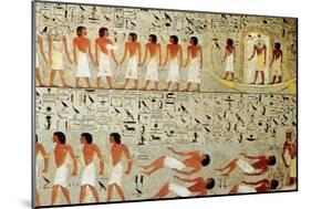 Egyptian Tomb, Procession of the Crown, Thebes, Egypt-null-Mounted Giclee Print