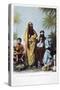 Egyptian Women and Child, Vintage French Postcard, C1900-null-Stretched Canvas