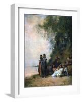 Egyptian Women at the Edge of the Water, 19th Century-Eugene Fromentin-Framed Giclee Print