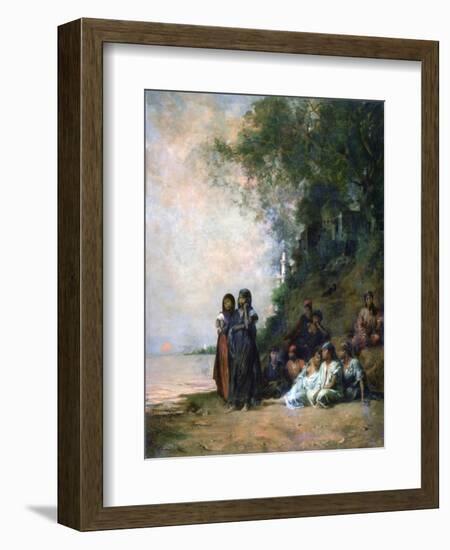 Egyptian Women at the Edge of the Water, 19th Century-Eugene Fromentin-Framed Giclee Print