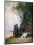 Egyptian Women at the Edge of the Water, 19th Century-Eugene Fromentin-Mounted Giclee Print