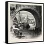 Ehrenbreitstein, from the Moselle Bridge. the Rhine, Germany, 19th Century-null-Framed Stretched Canvas