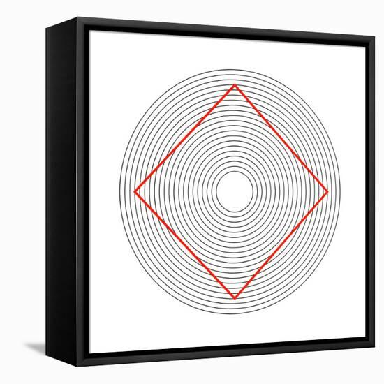 Ehrenstein Illusion, Square In Circles-Science Photo Library-Framed Stretched Canvas