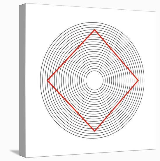 Ehrenstein Illusion, Square In Circles-Science Photo Library-Stretched Canvas