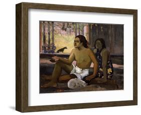 Eiaha Ohipa (Not Working. Tahitians in a Roo), 1896-Paul Gauguin-Framed Giclee Print