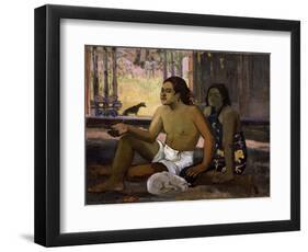 Eiaha Ohipa (Not Working. Tahitians in a Roo), 1896-Paul Gauguin-Framed Giclee Print