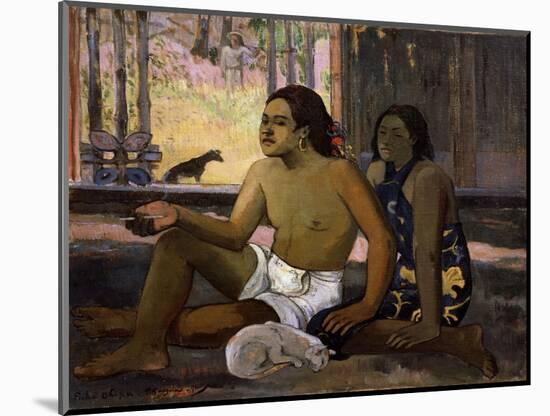 Eiaha Ohipa (Not Working. Tahitians in a Roo), 1896-Paul Gauguin-Mounted Giclee Print