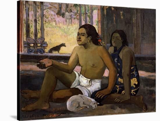 Eiaha Ohipa (Not Working. Tahitians in a Roo), 1896-Paul Gauguin-Stretched Canvas