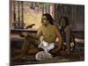 Eiaha Ohipa (Not Working. Tahitians in a Roo), 1896-Paul Gauguin-Mounted Giclee Print