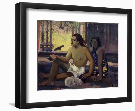 Eiaha Ohipa (Not Working)-Paul Gauguin-Framed Giclee Print