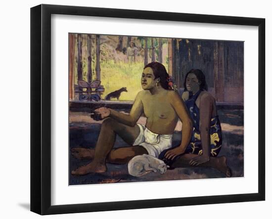 Eiaha Ohipa (Not Working)-Paul Gauguin-Framed Giclee Print